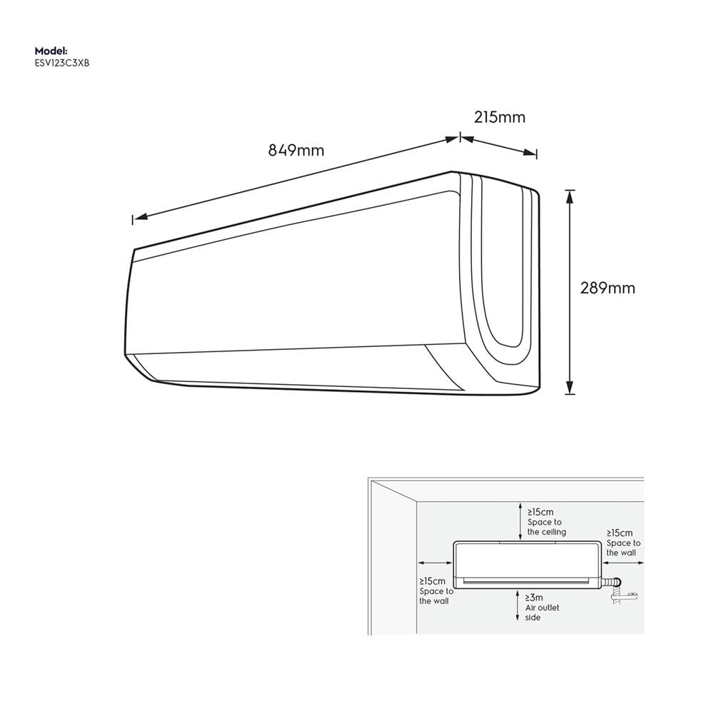 แอร์ผนัง ELECTROLUX ESV123C3XB 12000 บีทียู อินเวอร์เตอร์