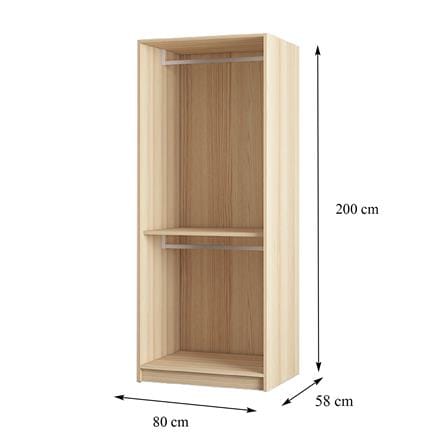 โครงตู้เสื้อผ้า 2 ราวแขวน FURDINI KEEPER 80 ซม. สี PINE OAK_3