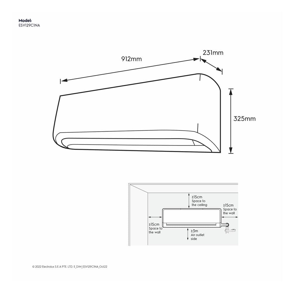 แอร์ผนัง ELECTROLUX ESV129C1NA 12000 บีทียู อินเวอร์เตอร์