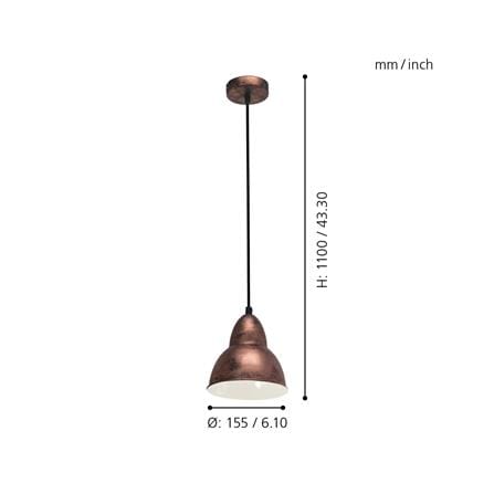 ไฟช่อ EGLO TRURO 49235 สีทองแดง 1 หัว_3