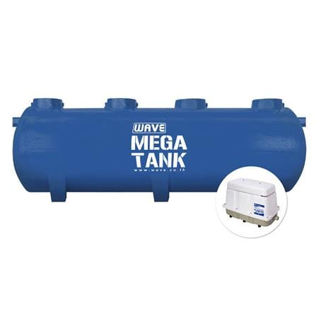 ถังบำบัดน้ำเสียไฟเบอร์กลาสชนิดเติมอากาศ ทรงแคปซูล WAVE WSA2030-30000 ลิตร สีน้ำเงิน