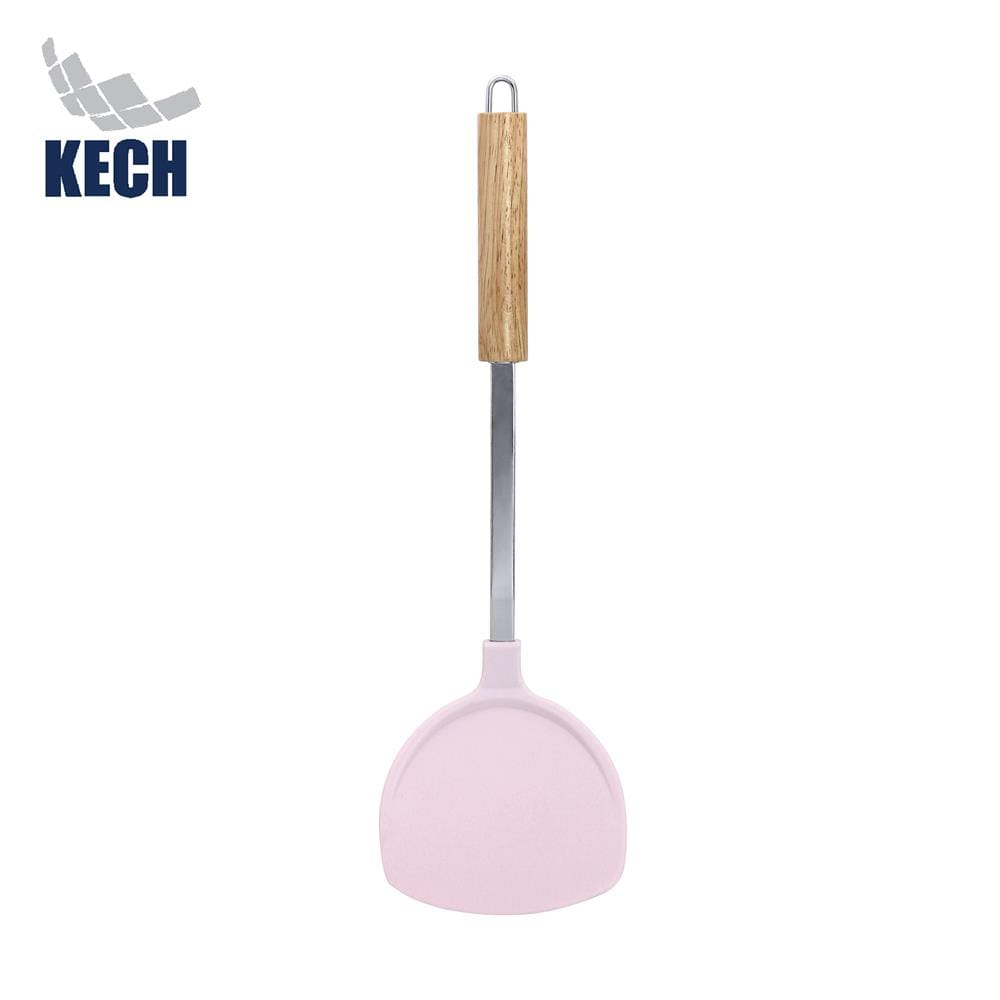 ตะหลิวจีนโค้ง 39 ซม. KECH PINKY ด้ามไม้