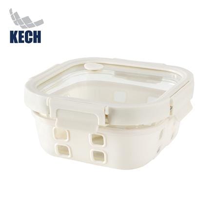 กล่องอาหารแก้ว KECH PEARLA 0.8 ลิตร สีครีม_0