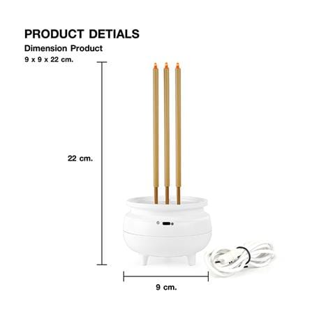 ธูปไฟฟ้า LED 3 ดอก CLAIRE 0.3 วัตต์ WARM WHITE 22 ซม. สีขาว_6