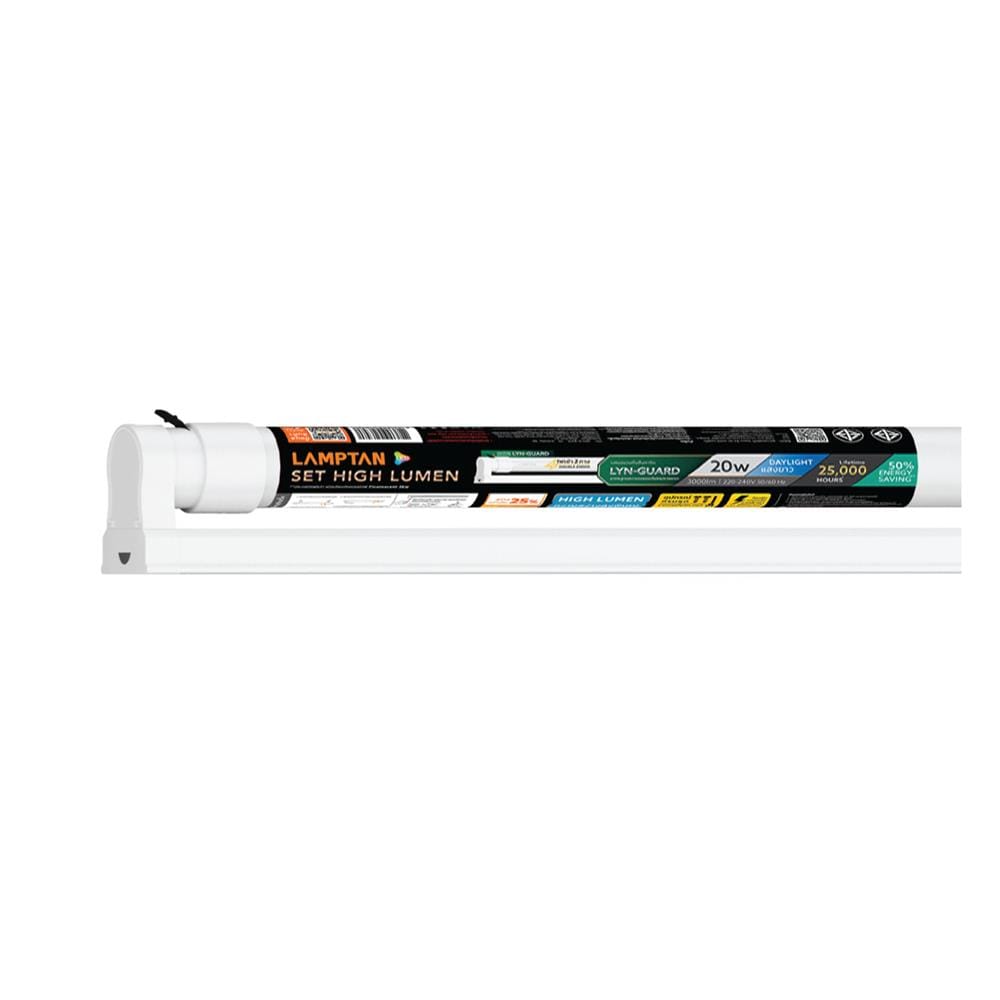 ชุดรางนีออน LED LAMPTAN T8 SET HIGH LUMEN LYN GUARD 20 วัตต์ DAYLIGHT
