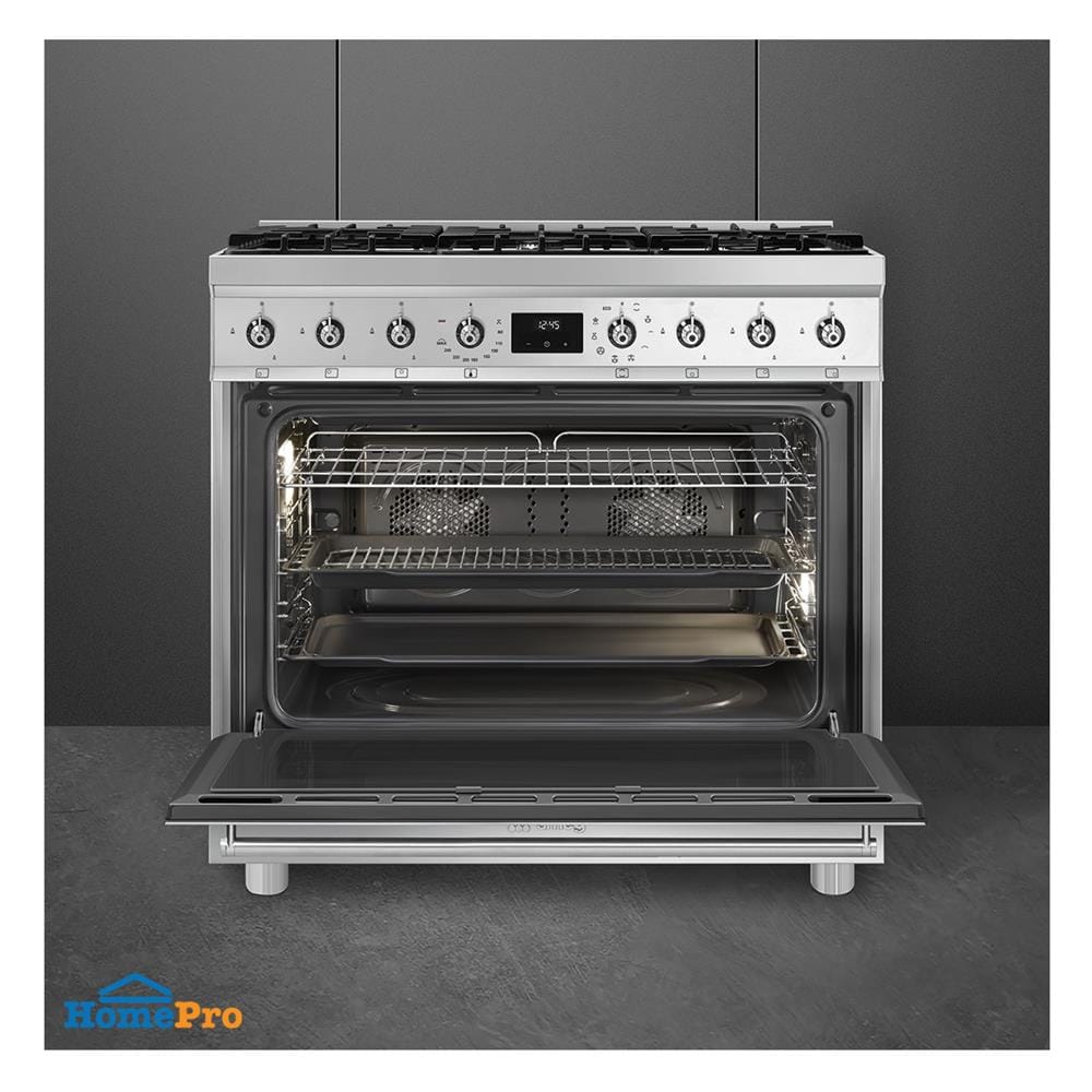เตาปรุงอาหารแก๊ส SMEG C9GMX2 สีเงิน