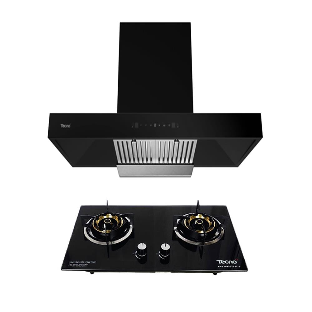 เตาฝัง+เครื่องดูดควัน TECNOSTAR HD90MC/B+HB207141B