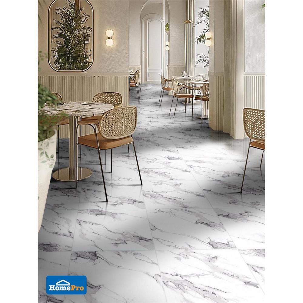 กระเบื้องพื้นพอร์ซเลน 60x60 ซม. TARA เคลิส ขาว A 1.44 ตร.ม.