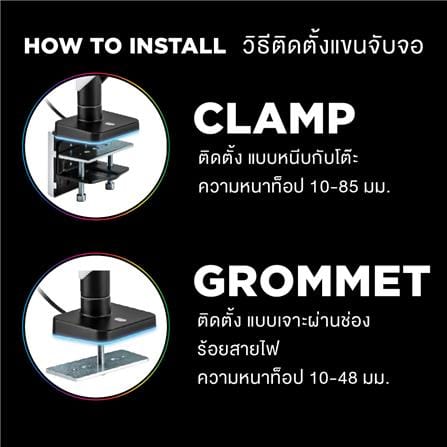 แขนจับจอมอนิเตอร์ ERGOTREND ROBOT 01 RGB สีขาว_6