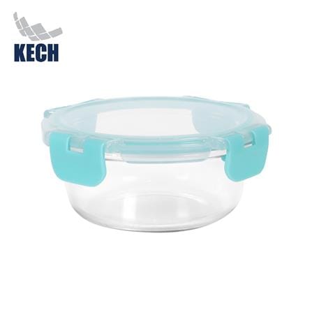 กล่องอาหารแก้วกลม KECH PURLA 0.4 ลิตร สีเขียว_0