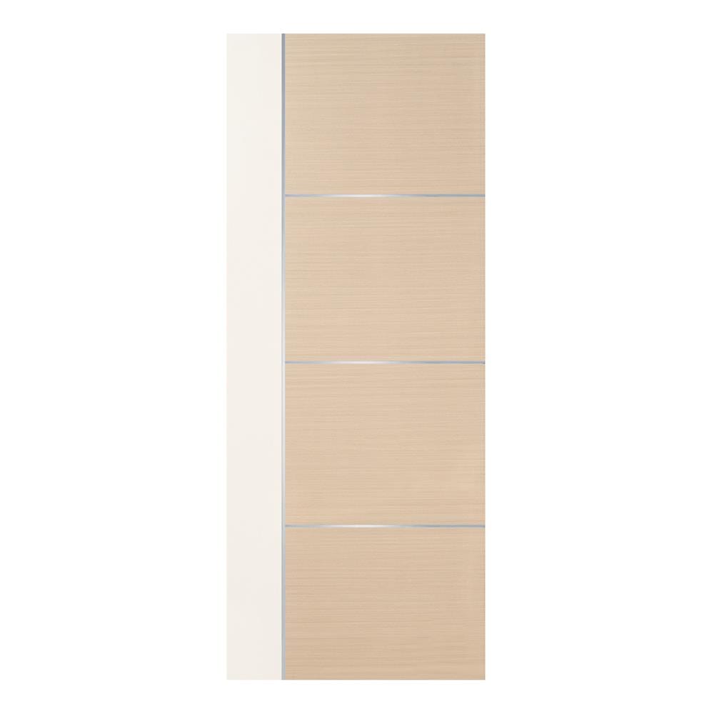 ประตูภายใน WPC ปิดผิว PVC ECO-DOOR WP4 80X200 ซม. สีครีม ทูโทน ไม่เจาะลูกบิด