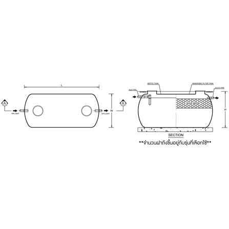ถังบำบัดน้ำเสียไฟเบอร์กลาส ชนิดไร้อากาศทรงแคปซูล WAVE MEKA TANK WSN2015-15000 ลิตร สีน้ำเงิน_4