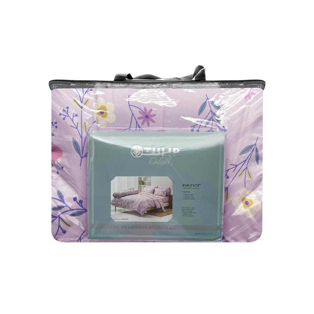 ชุดผ้าปูที่นอน 6 ฟุต 6 ชิ้น TULIP DELIGHT 60204-DL090