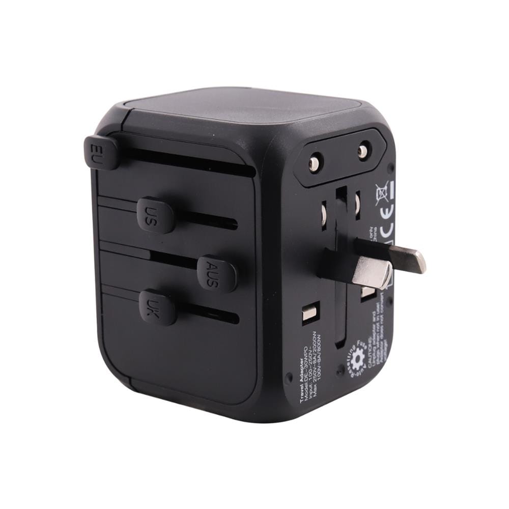ปลั๊กแปลง 4 IN 1 UNIVERSAL 2 USB 1 TYPE C TOSHINIO DE-30WPD สีดำ