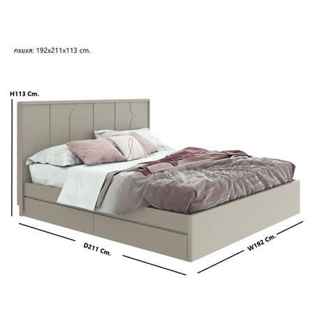 ชุดห้องนอน 6 ฟุต SB FURNITURE LAVIQUE 59060074 สี PASTELA CREAM_7