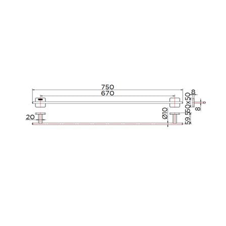 ราวแขวนผ้า KARAT FAUCET KB-08-615-50 สีโครม_2