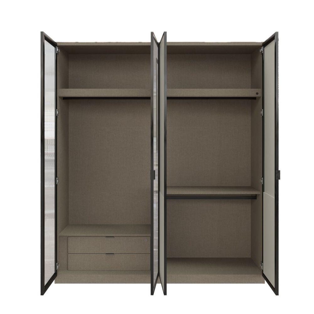 ตู้เสื้อผ้า 4 บานเปิด SB FURNITURE WHIZ 19228156 200 ซม. สี MAGIC GREY