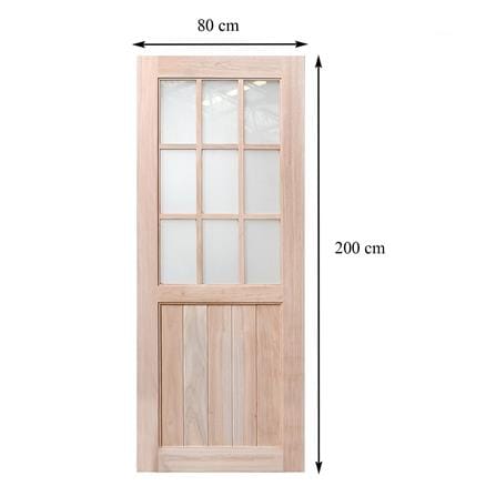 ประตูไม้เนื้อแข็ง AZLE ZEN2 80X200 ซม. ไม่เจาะลูกบิด_4