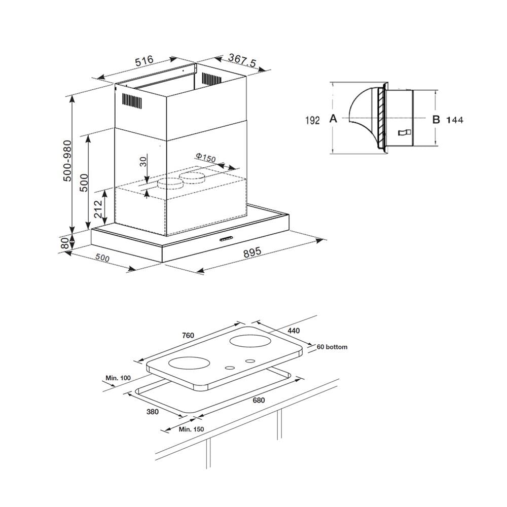 เตาฝัง+เครื่องดูดควัน HAFELE IRON+DION 495.07.362