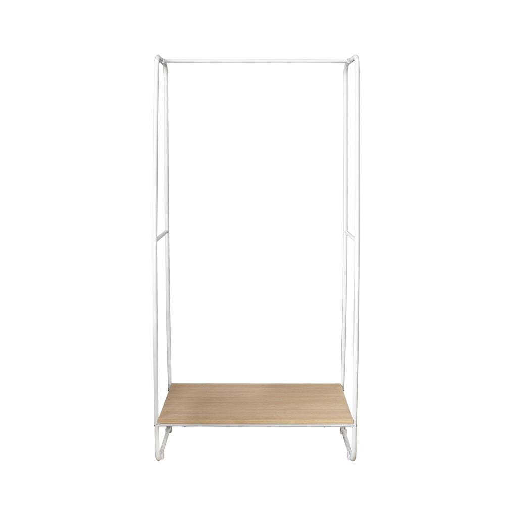 ราวแขวนผ้าชั้นวางไม้ 1 ชั้น PLIM 79x40x150 ซม. สีขาว
