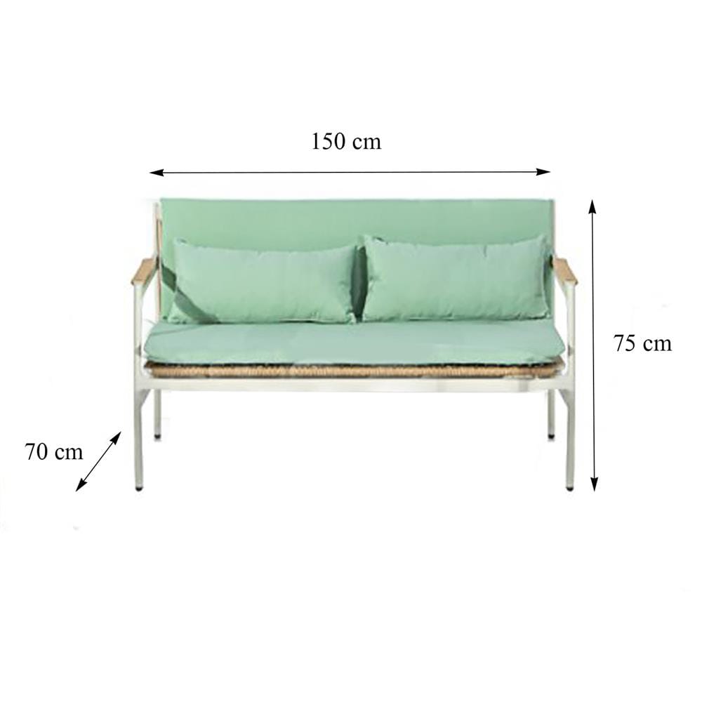 ชุดโซฟาสนาม 4 ที่นั่ง SPRING MARINE สีเบจ/เขียว