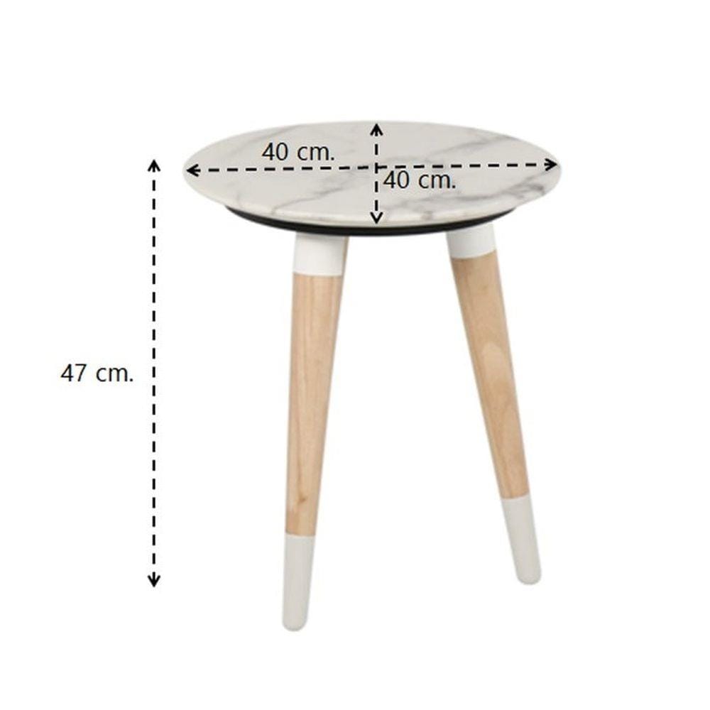 โต๊ะข้าง SB FURNITURE RACCO 19173665 40 ซม. สีขาว