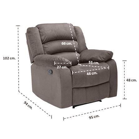 RECLINER 1 ที่นั่ง KONCEPT ZHANE 19167997 สีน้ำตาล_3