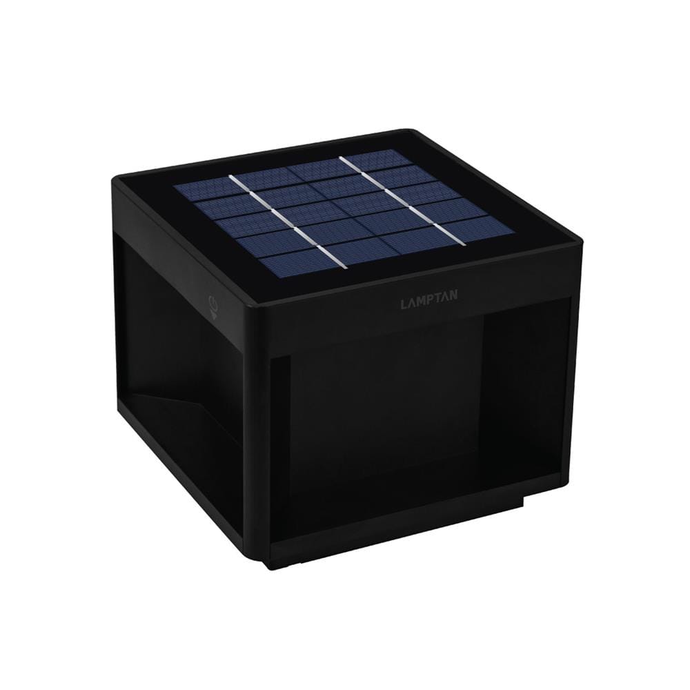 ไฟหัวเสา SOLAR LAMPTAN POLE CUBIC 15 วัตต์ DAYLIGHT/COOL WHITE/WARM WHITE สีดำ