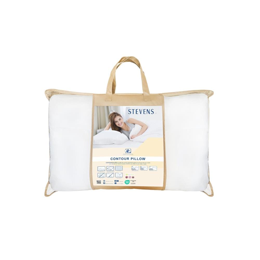 หมอนสุขภาพ ใยสังเคราะห์ STEVENS HEALTH CONTOUR 19x29 นิ้ว สีขาว