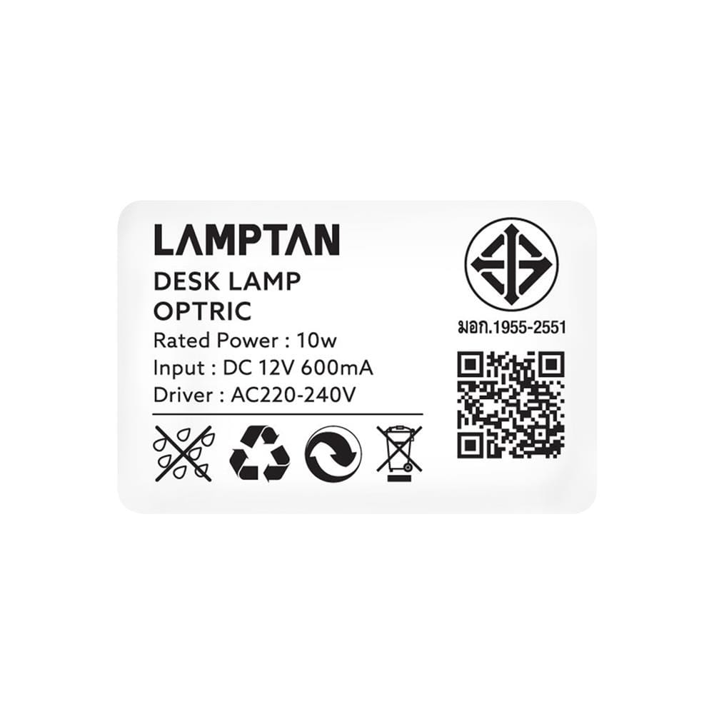 ไฟอ่านหนังสือ LED LAMPTAN OPTRIC CW 10 วัตต์ สีขาว