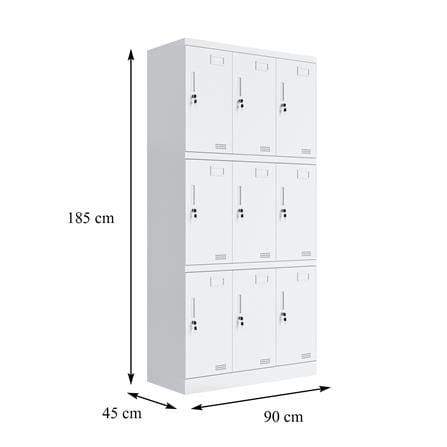 ตู้ล็อกเกอร์เหล็ก 9 ประตู FURDINI KULLEN FYD-DG005 สีขาว_5