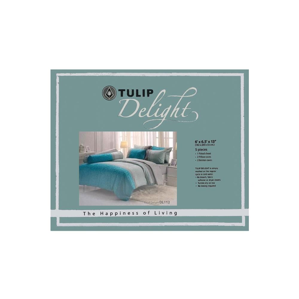 ชุดผ้าปูที่นอน 6 ฟุต 5 ชิ้น TULIP DELIGHT 60012-DL112