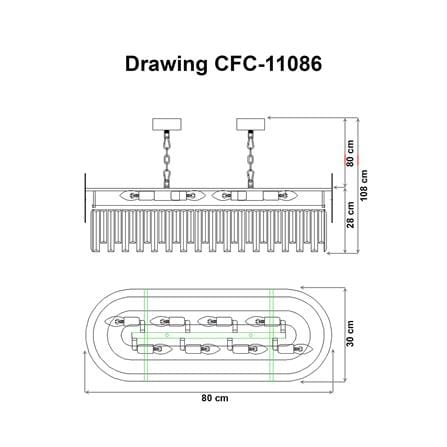 ไฟช่อ EVL CFC-11086 สีทอง/ใส 8 หัว_3
