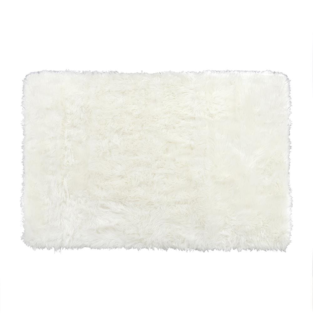 พรมขนแกะเทียม BENETTA ALICIA 120X180 ซม. สีขาว_0