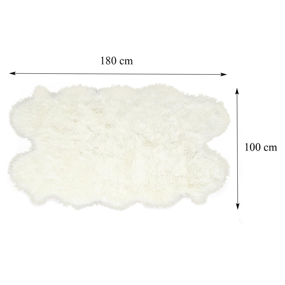 พรมขนแกะเทียม BENETTA ALICIA 100X180 ซม. สีขาว