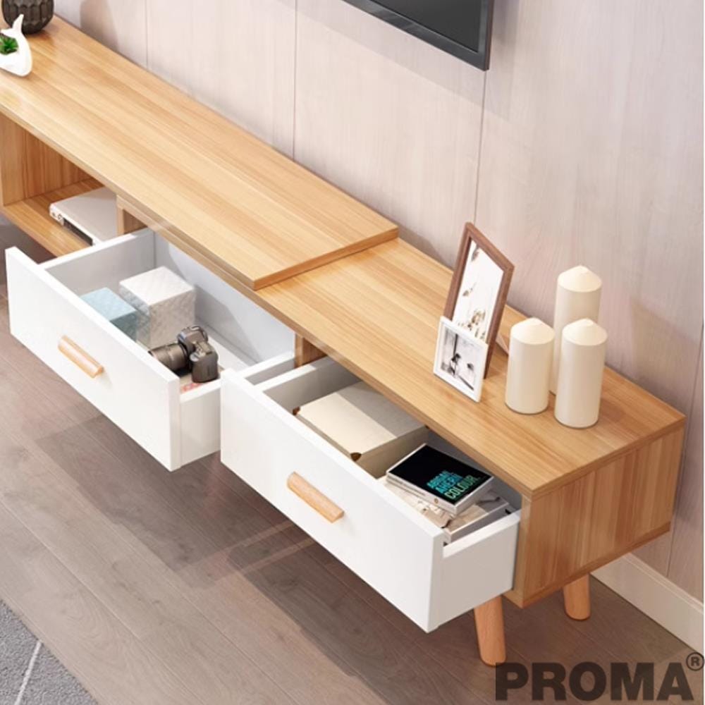 ตู้วางทีวี PROMA-TVS-19-01 198 ซม. สีน้ำตาล_1