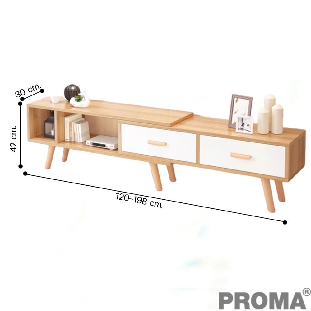 ตู้วางทีวี PROMA-TVS-19-01 198 ซม. สีน้ำตาล_3