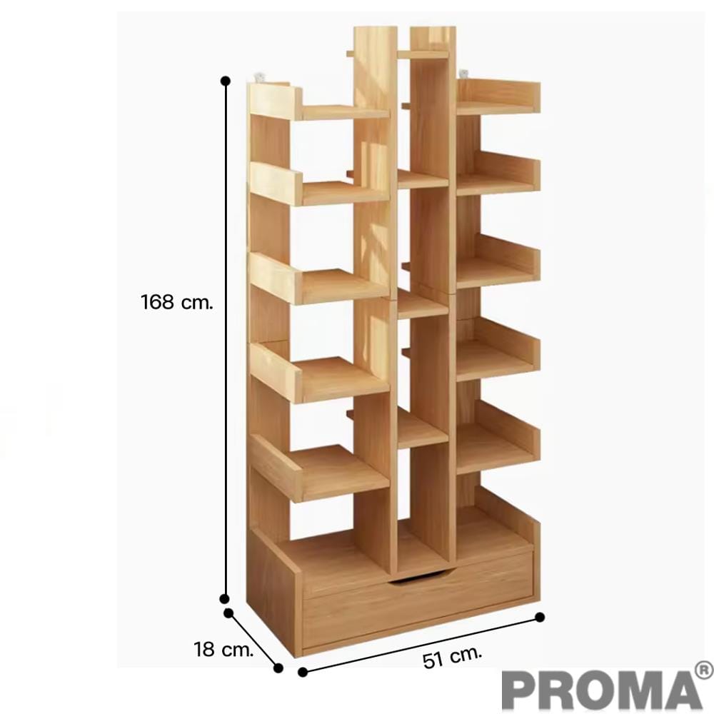 ตู้หนังสือ PROMA-BK03-01 51 ซม. สีน้ำตาล_2