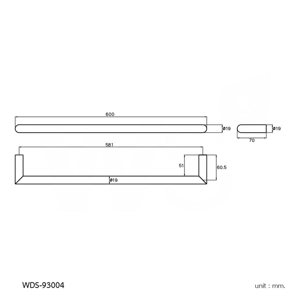ราวแขวนผ้า WS WDS-93004 สีเงิน