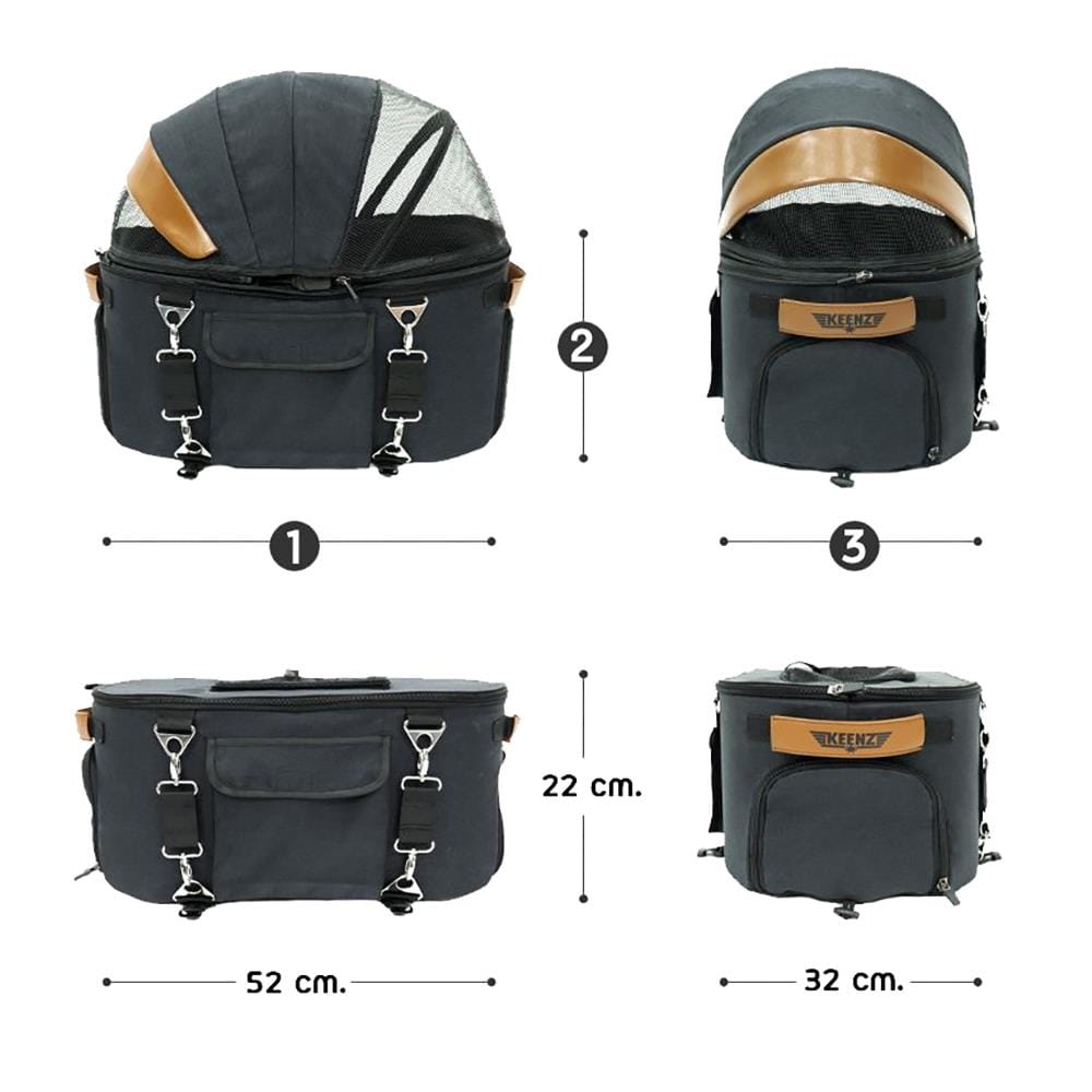 รถเข็นสัตว์เลี้ยง KEENZ 3IN1 AIRPETS ดำ_8