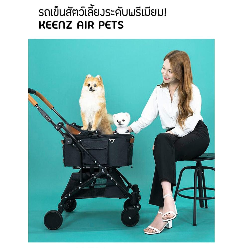 รถเข็นสัตว์เลี้ยง KEENZ 3IN1 AIRPETS ดำ_2