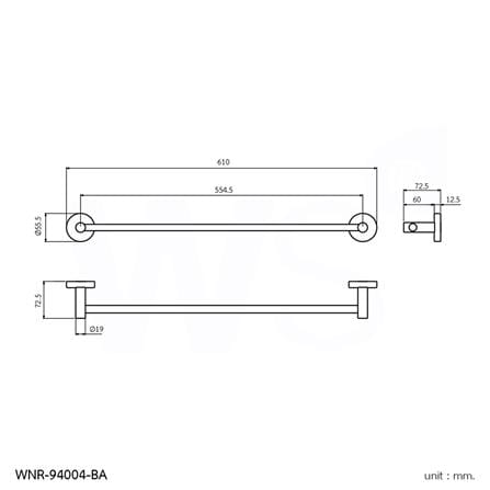 ราวแขวนผ้า WS WNR-94004-BA สีดำ_3