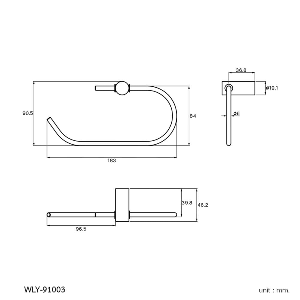 ห่วงแขวนผ้า WS WLY-91003 สเตนเลส