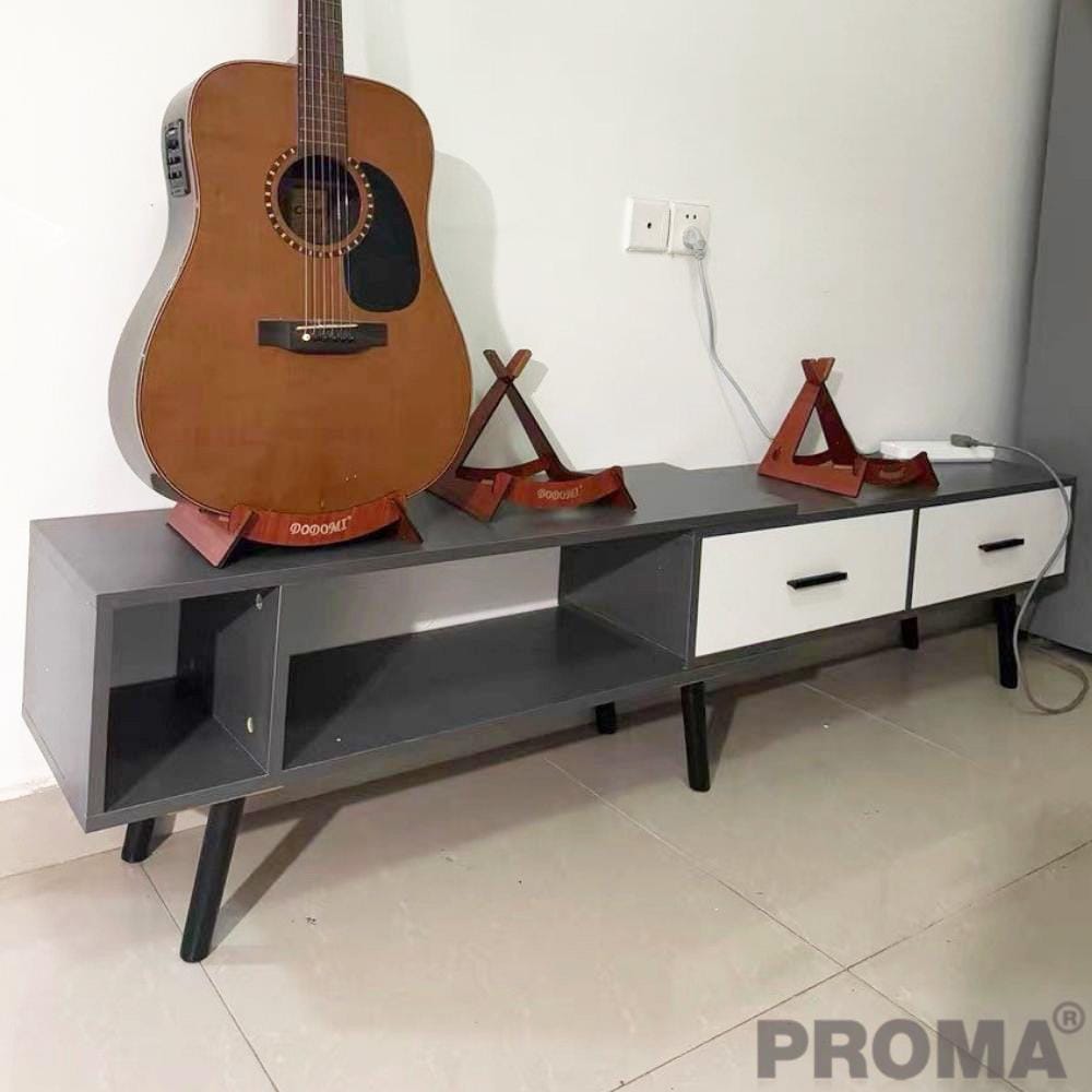 ตู้วางทีวี TVS-19-02 198 ซม. สีเทา/ขาว_1
