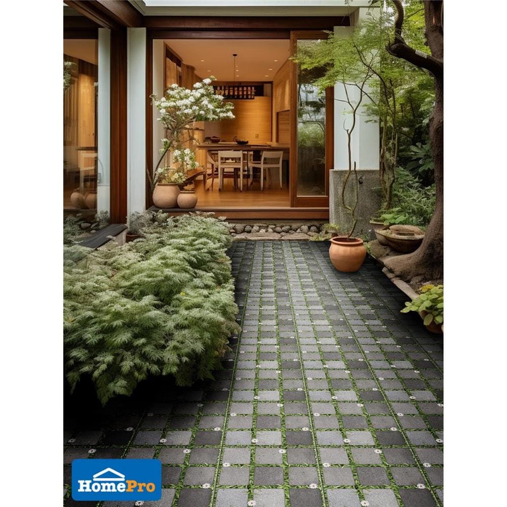 กระเบื้องพื้น 40x40 ซม. ภูผา หินกอหญ้า เทา PM 0.96 ตร.ม.