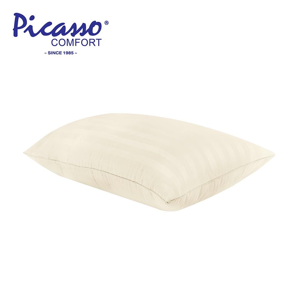 หมอนหนุน ใยสังเคราะห์ PICASSO SMILE 19x29 นิ้ว สีครีม
