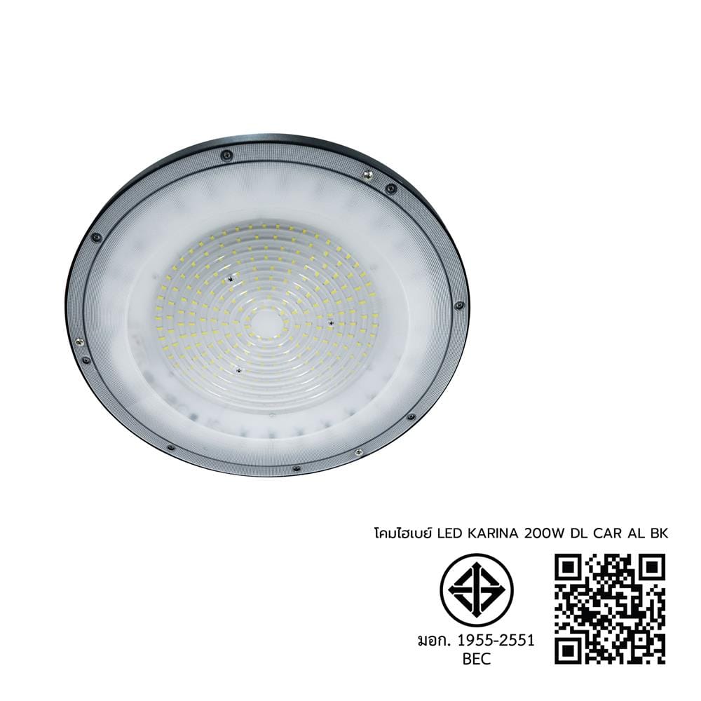 โคมไฮเบย์ LED CARINI KARINA 200 วัตต์ DAYLIGHT สีดำ