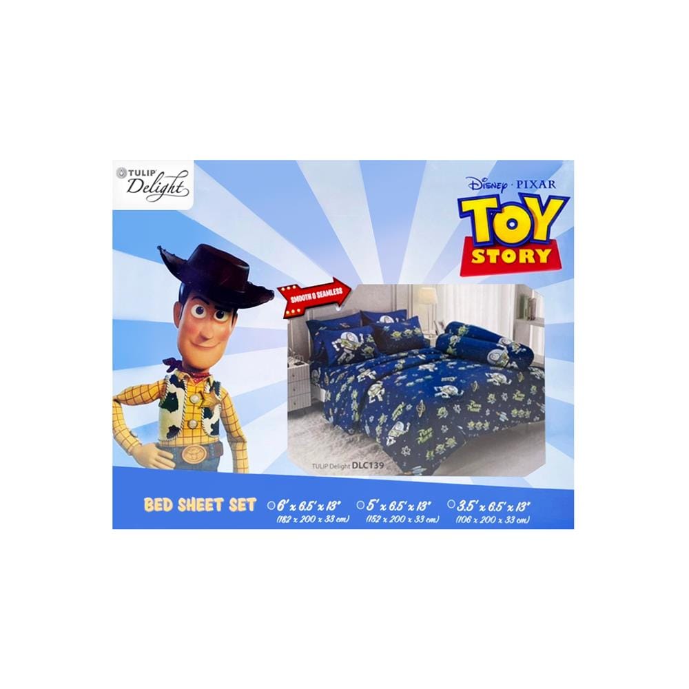 ชุดผ้าปูที่นอน 5 ฟุต 5 ชิ้น TULIP TOY STORY 60013-DLC139