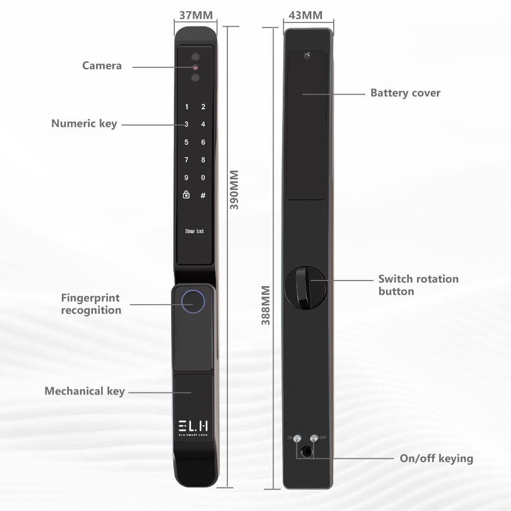 กลอนดิจิตอล ELH S3 ULTRA SLIM สีดำ