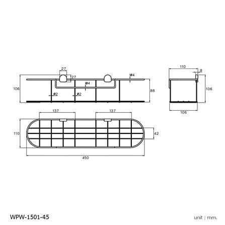 ตะแกรงวางของ WS WPW-1501-45 สเตนเลส_1